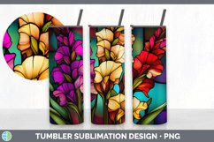 Stained Glass Gladiolus Flowers Tumbler | Sublimation 20 oz Product Image 6