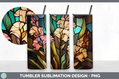 Stained Glass Gladiolus Flowers Tumbler | Sublimation 20 oz Product Image 7