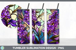 Stained Glass Lavender Flowers Tumbler | Sublimation 20 oz S Product Image 2
