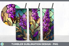 Stained Glass Lavender Flowers Tumbler | Sublimation 20 oz S Product Image 3