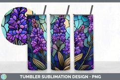 Stained Glass Lavender Flowers Tumbler | Sublimation 20 oz S Product Image 4