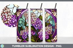 Stained Glass Lavender Flowers Tumbler | Sublimation 20 oz S Product Image 5