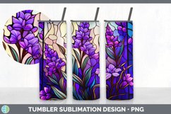 Stained Glass Lavender Flowers Tumbler | Sublimation 20 oz S Product Image 6