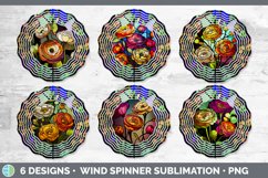 Stained Glass Ranunculus Flowers Wind Spinner | Sublimation Product Image 2