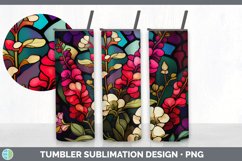 Stained Glass Snapdragon Flowers Tumbler | Sublimation 20 oz Product Image 2