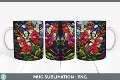 Stained Glass Snapdragon Flowers Mug Wrap | Sublimation Coff Product Image 3