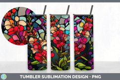 Stained Glass Snapdragon Flowers Tumbler | Sublimation 20 oz Product Image 3