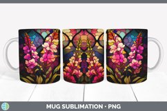 Stained Glass Snapdragon Flowers Mug Wrap | Sublimation Coff Product Image 4