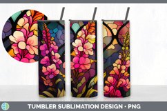Stained Glass Snapdragon Flowers Tumbler | Sublimation 20 oz Product Image 4