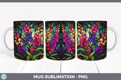 Stained Glass Snapdragon Flowers Mug Wrap | Sublimation Coff Product Image 5