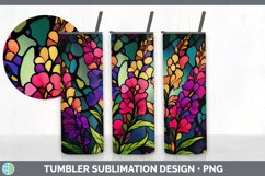 Stained Glass Snapdragon Flowers Tumbler | Sublimation 20 oz Product Image 5