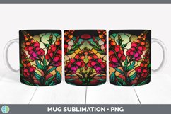 Stained Glass Snapdragon Flowers Mug Wrap | Sublimation Coff Product Image 6