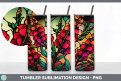 Stained Glass Snapdragon Flowers Tumbler | Sublimation 20 oz Product Image 6