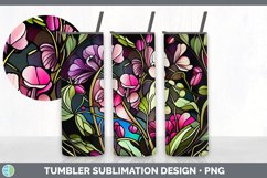 Stained Glass Sweet Pea Flowers Tumbler | Sublimation 20 oz Product Image 4