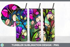 Stained Glass Sweet Pea Flowers Tumbler | Sublimation 20 oz Product Image 6