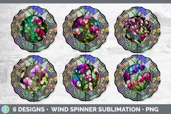 Stained Glass Sweet Pea Flowers Wind Spinner | Sublimation S Product Image 2