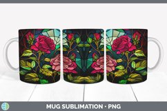 Stained Glass Rose Flowers Mug Wrap | Sublimation Coffee Cup Product Image 3