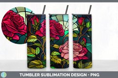 Stained Glass Rose Flowers Tumbler | Sublimation 20 oz Skinn Product Image 3