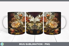 Stained Glass Rose Flowers Mug Wrap | Sublimation Coffee Cup Product Image 5