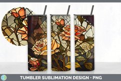 Stained Glass Rose Flowers Tumbler | Sublimation 20 oz Skinn Product Image 5
