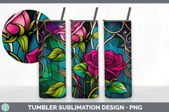 Stained Glass Rose Flowers Tumbler | Sublimation 20 oz Skinn Product Image 7