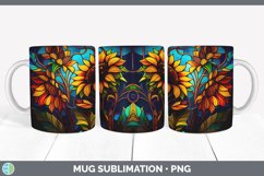 Stained Glass Sunflower Flowers Mug Wrap | Sublimation Coffe Product Image 2
