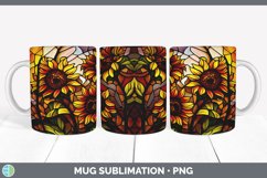 Stained Glass Sunflower Flowers Mug Wrap | Sublimation Coffe Product Image 3