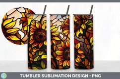 Stained Glass Sunflower Flowers Tumbler | Sublimation 20 oz Product Image 3