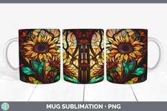 Stained Glass Sunflower Flowers Mug Wrap | Sublimation Coffe Product Image 4