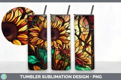 Stained Glass Sunflower Flowers Tumbler | Sublimation 20 oz Product Image 4