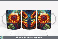 Stained Glass Sunflower Flowers Mug Wrap | Sublimation Coffe Product Image 5