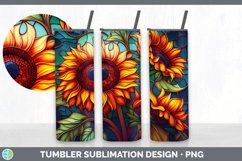 Stained Glass Sunflower Flowers Tumbler | Sublimation 20 oz Product Image 5