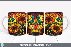 Stained Glass Sunflower Flowers Mug Wrap | Sublimation Coffe Product Image 6