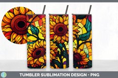 Stained Glass Sunflower Flowers Tumbler | Sublimation 20 oz Product Image 6