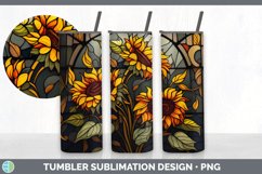 Stained Glass Sunflower Flowers Tumbler | Sublimation 20 oz Product Image 7