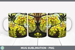 Stained Glass Acacia Flowers Mug Wrap | Sublimation Coffee C Product Image 5