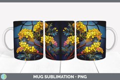 Stained Glass Acacia Flowers Mug Wrap | Sublimation Coffee C Product Image 7