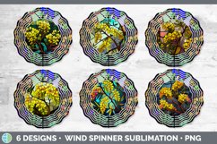 Stained Glass Acacia Flowers Wind Spinner | Sublimation Spin Product Image 2