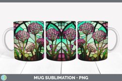 Stained Glass Allium Flowers Mug Wrap | Sublimation Coffee C Product Image 2