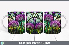 Stained Glass Allium Flowers Mug Wrap | Sublimation Coffee C Product Image 3