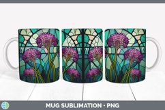 Stained Glass Allium Flowers Mug Wrap | Sublimation Coffee C Product Image 4