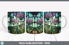 Stained Glass Allium Flowers Mug Wrap | Sublimation Coffee C Product Image 7