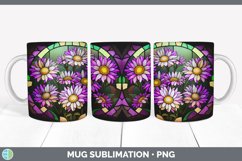 Stained Glass Aster Flowers Mug Wrap | Sublimation Coffee Cu Product Image 3