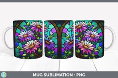Stained Glass Aster Flowers Mug Wrap | Sublimation Coffee Cu Product Image 5