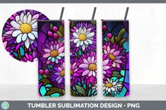 Stained Glass Aster Flowers Tumbler | Sublimation 20 oz Skin Product Image 6