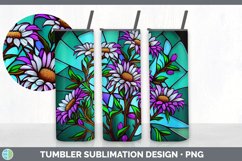 Stained Glass Aster Flowers Tumbler | Sublimation 20 oz Skin Product Image 7