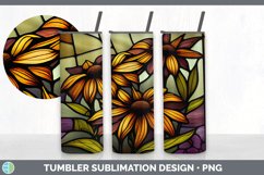 Stained Glass Black-eyed Susan Flowers Tumbler | Sublimation Product Image 3