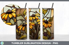 Stained Glass Black-eyed Susan Flowers Tumbler | Sublimation Product Image 4