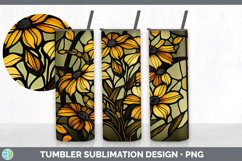 Stained Glass Black-eyed Susan Flowers Tumbler | Sublimation Product Image 5