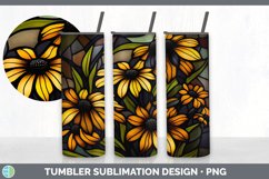 Stained Glass Black-eyed Susan Flowers Tumbler | Sublimation Product Image 6